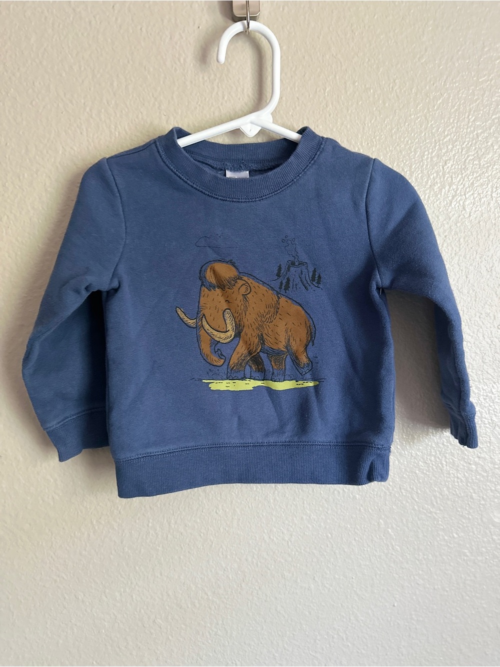 Carter’s size 18m toddler navy blue woolly mammoth crewneck sweatshirt